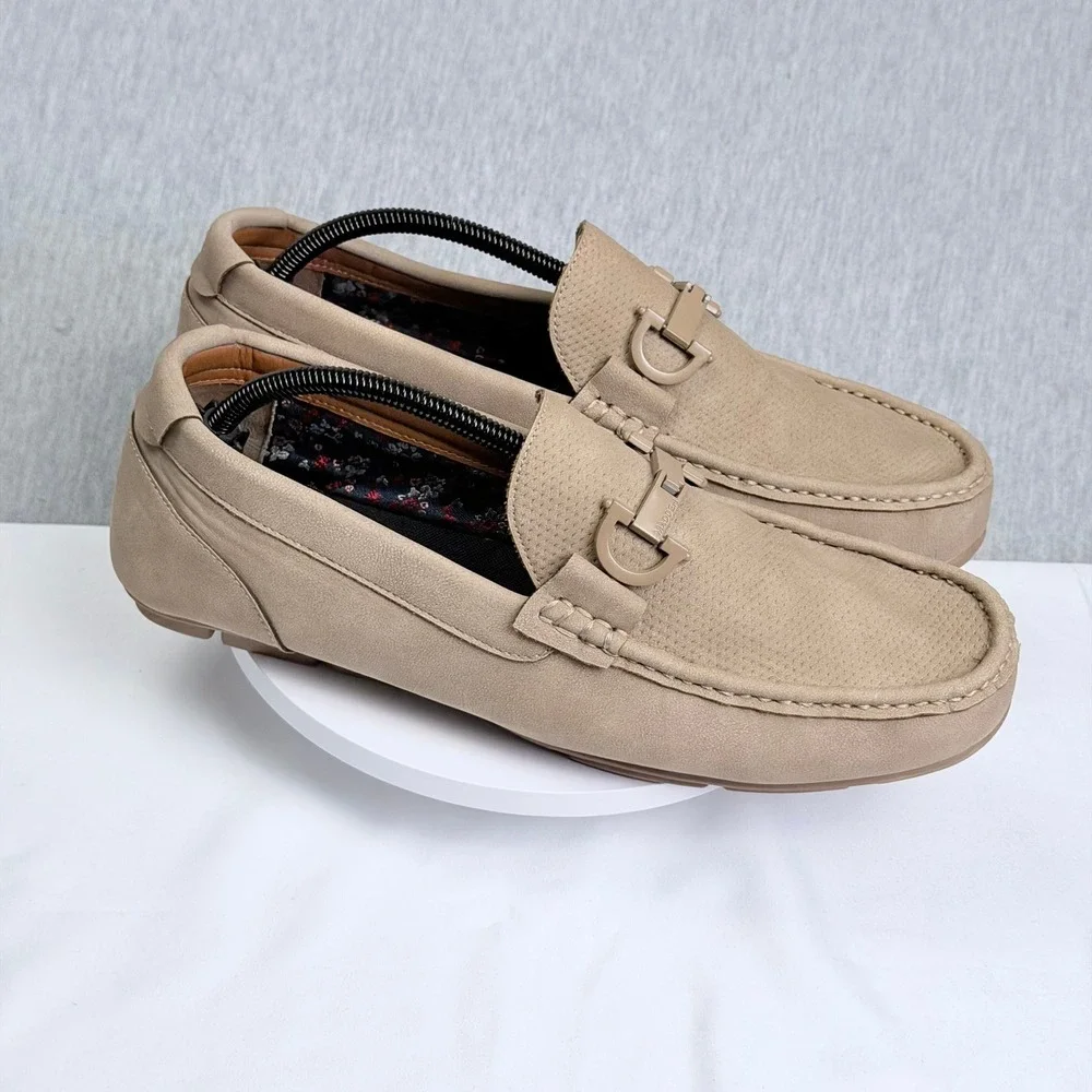 Steve Madden Mens Tan Bit Driver Loafers Ortholite Slip On Shoes Size 11.5